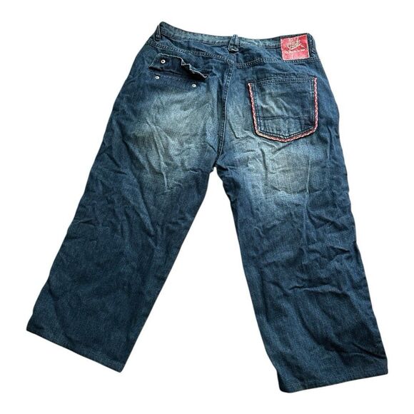 VTG G Unit Blue Heavy Long Loose Baggy Y2K Hip‎ Hop Skater Jean Shorts Men's 40 - Picture 2 of 14